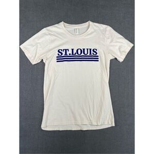St Louis Graphic Tee Women M White Organic Cotton USA Made Minimalist Style